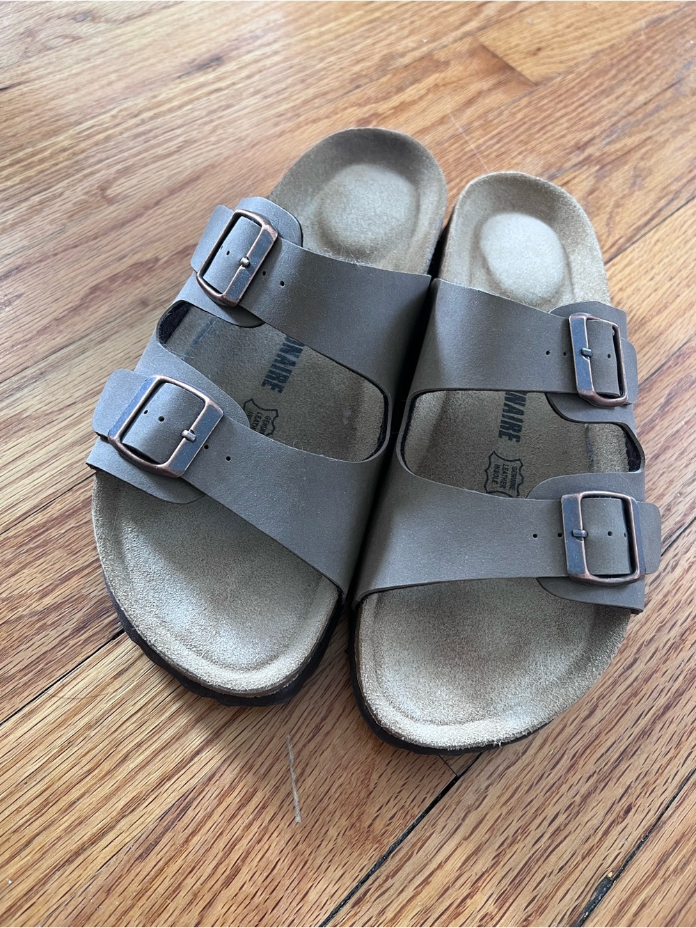 Cushionaire Double Buckle Comfort Sandals Taupe Women’s 8.5